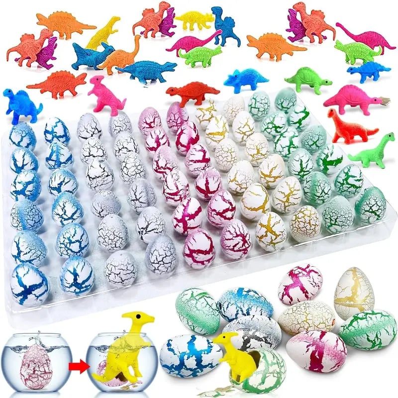 👧 60 Hatching Dinosaur Eggs | Water-Expanding Dinosaur Surprise Toys
