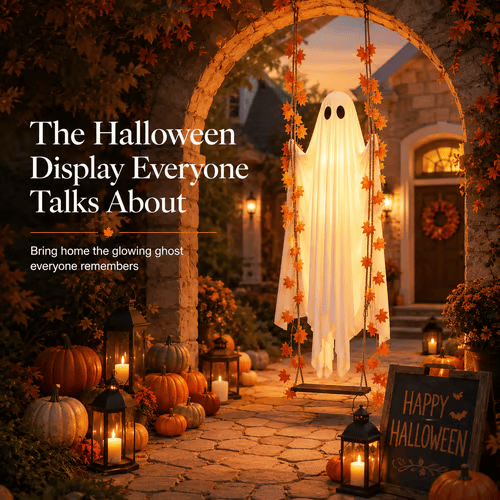 🔥Early Halloween Sale 49% OFF - 71'' Spooky Hanging Ghost Porch Swing Ornament
