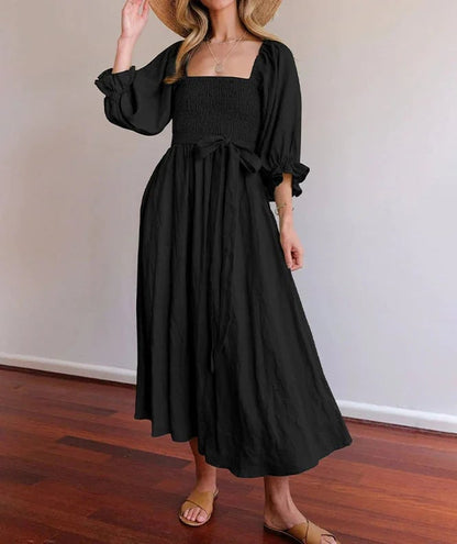 💖Early Mother's Day Sale - 48% OFF🎁French Ruffled Lantern Sleeves Multi-wear Dress