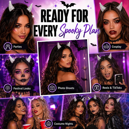 💥 LAST DAY 50% OFF - 😈✨ Cute Sparkle Magnetic Devil Horns (A Pair)