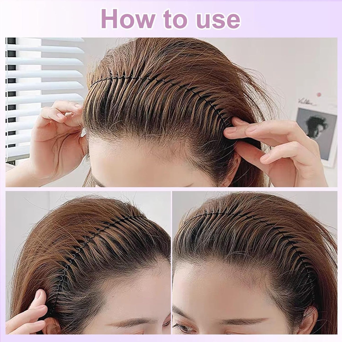 Stretchable U-Shape Hair Finishing Combs (A Set of 3Pcs)