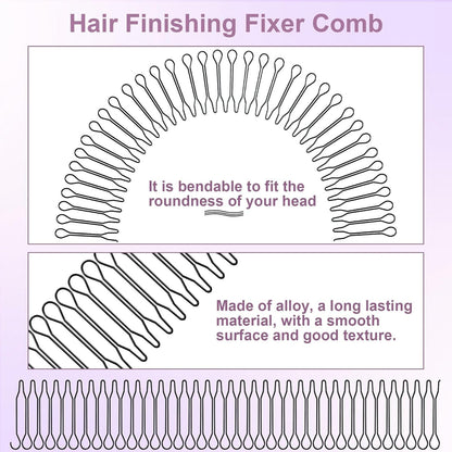 Stretchable U-Shape Hair Finishing Combs (A Set of 3Pcs)