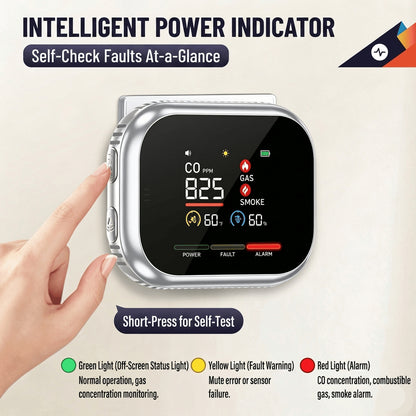 6-in-1 Portable Detector with Natural Gas & Temperature Humidity Sensors