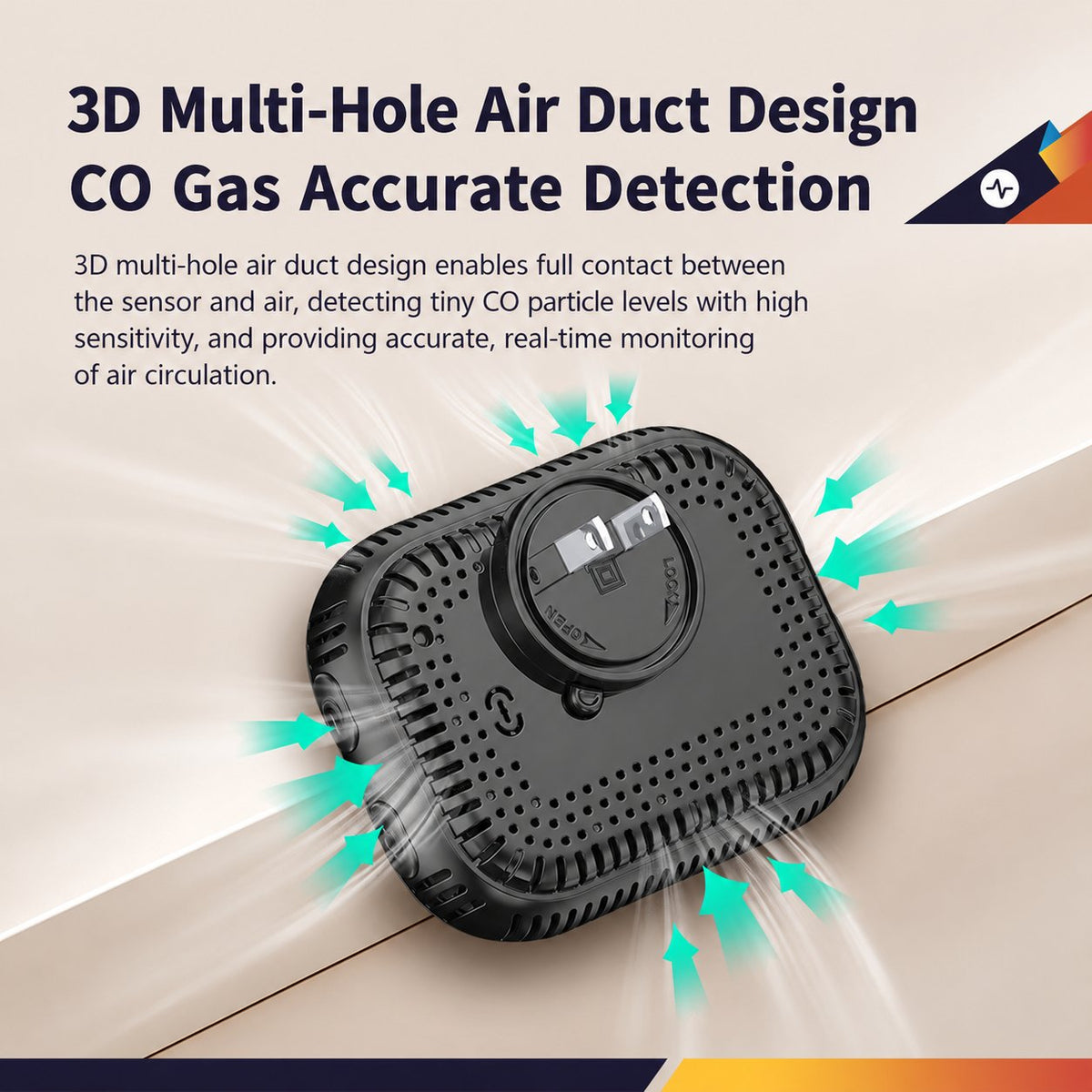 6-in-1 Portable Detector with Natural Gas & Temperature Humidity Sensors