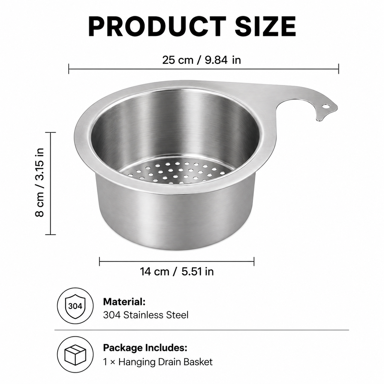 Hanging Sink Drain Basket – Catch Scraps & Help Reduce Clogs