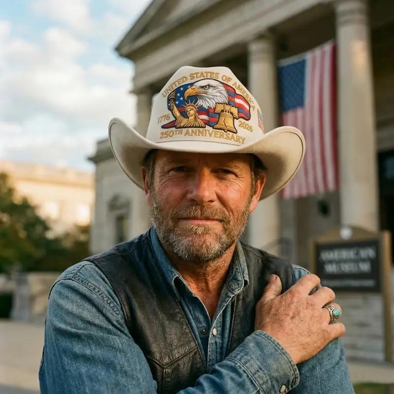 🇺🇸 Patriotic Cowboy Hat – Classic Western Style 🤠