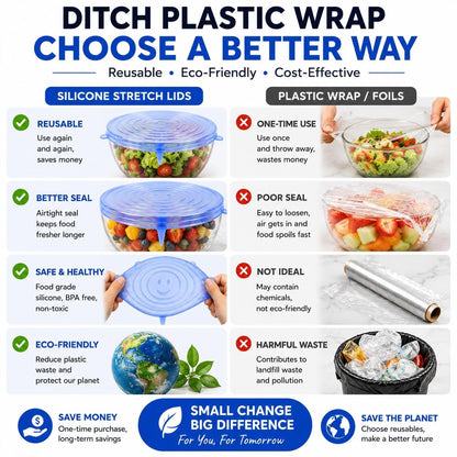 🥗6 Pack Silicone Stretch Lids
