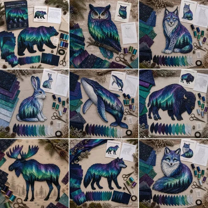 🎁Northern Lights Wildlife DIY Patchwork Kit