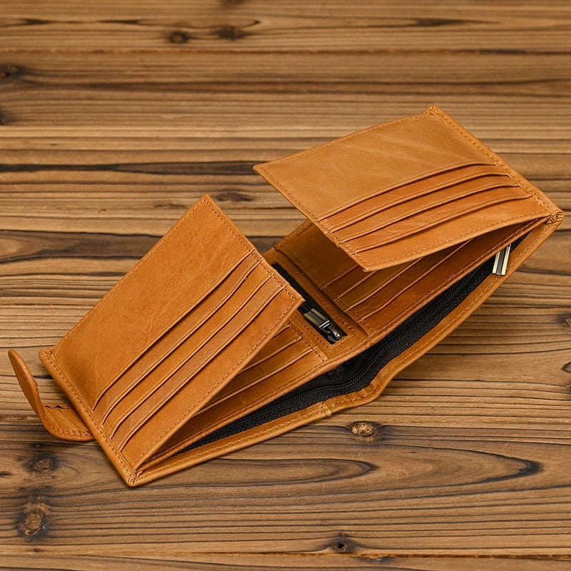 👛 Vintage Top-Grain Leather Men's Wallet