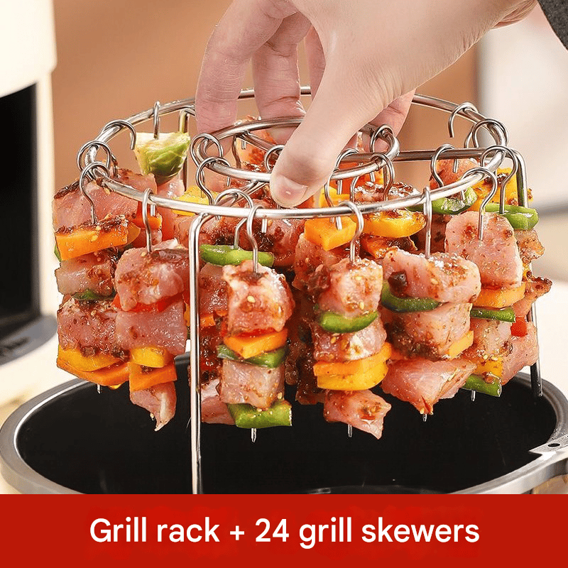 🔥Air Fryer Kebab Rack – 304 Stainless Steel Skewer Grill Stand 🍢