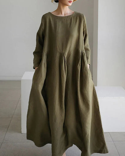 Dress Loose Casual Oversized Long Sleeve Midi Dress