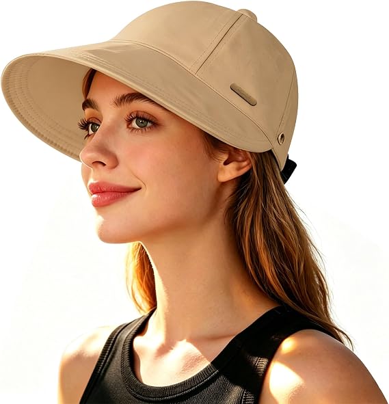 ☀️Women’s Ponytail Sun Hat – Lightweight Wide Brim Outdoor Cap for Beach, Travel & Gardening
