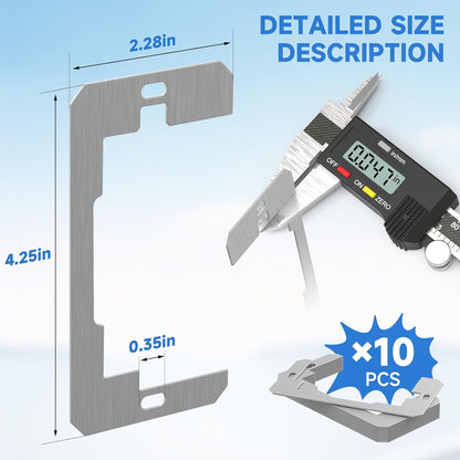 Wall Plate Spacer 10-Pack | Metal Outlet Leveling Plates