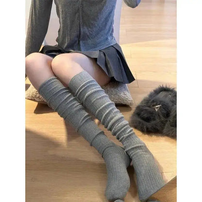 🧦 Women’s Slouchy Knee-High Socks – Soft French Terry Boot Socks