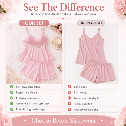 🌸 Sexy Lace Cami Sleepwear 2-Piece Set
