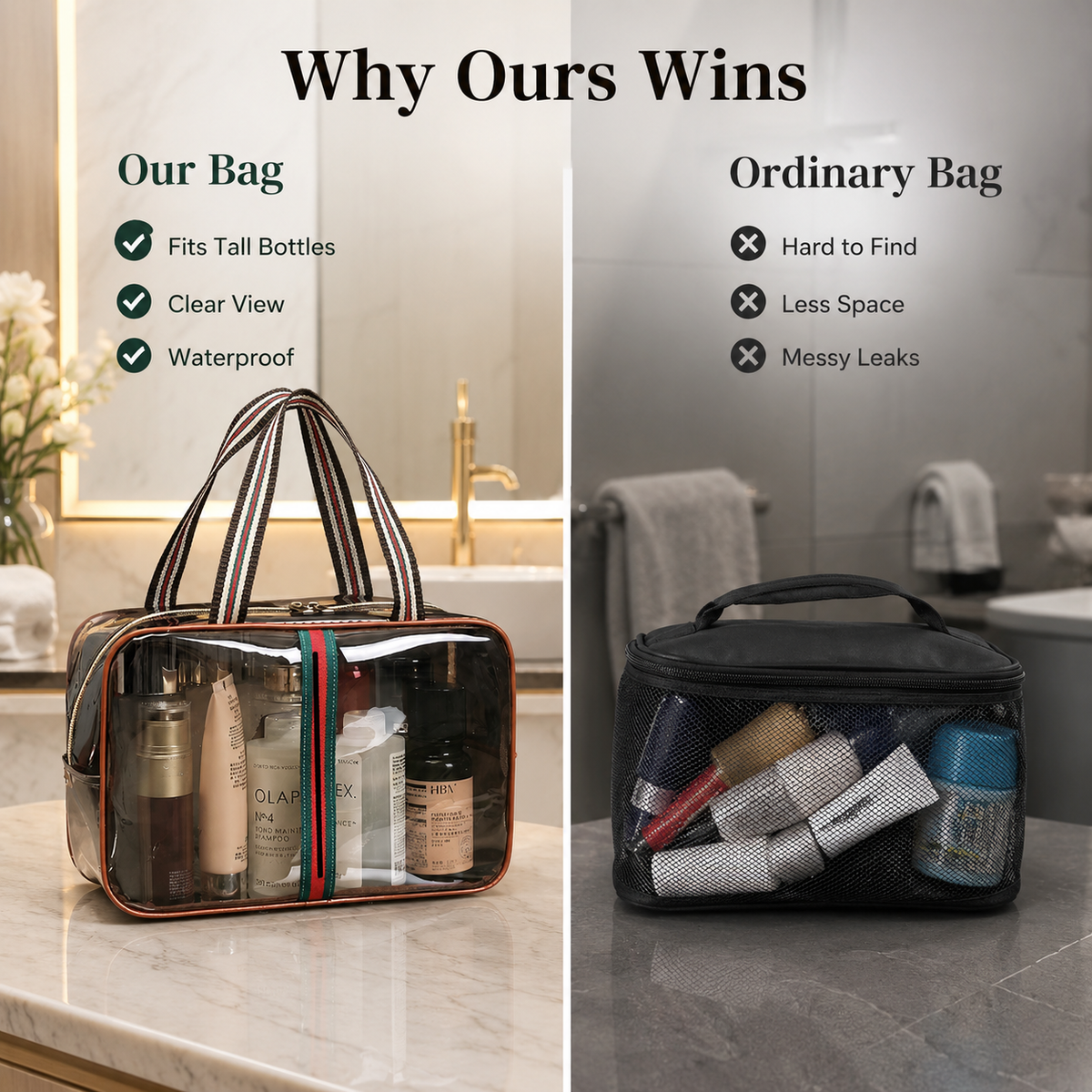 Clear Travel Makeup & Toiletry Bag💼