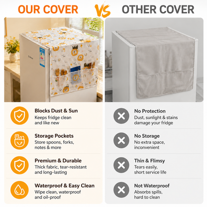 🦁 PEVA Cartoon Fridge Cover