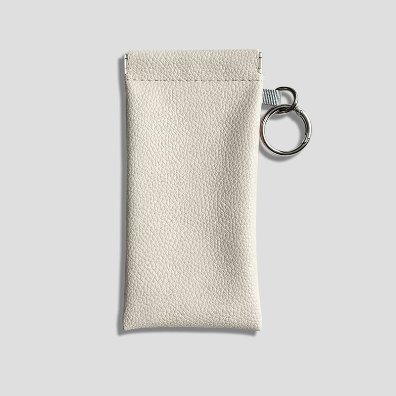 Buy three get one free🎒Minimalist PU Leather Eyeglass Pouch with Key Ring - Spring-Open Portable Glasses Case ✨