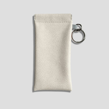 Buy three get one free🎒Minimalist PU Leather Eyeglass Pouch with Key Ring - Spring-Open Portable Glasses Case ✨