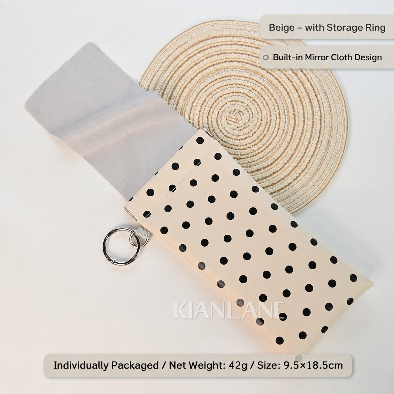 Buy three get one free🎒Minimalist PU Leather Eyeglass Pouch with Key Ring - Spring-Open Portable Glasses Case ✨