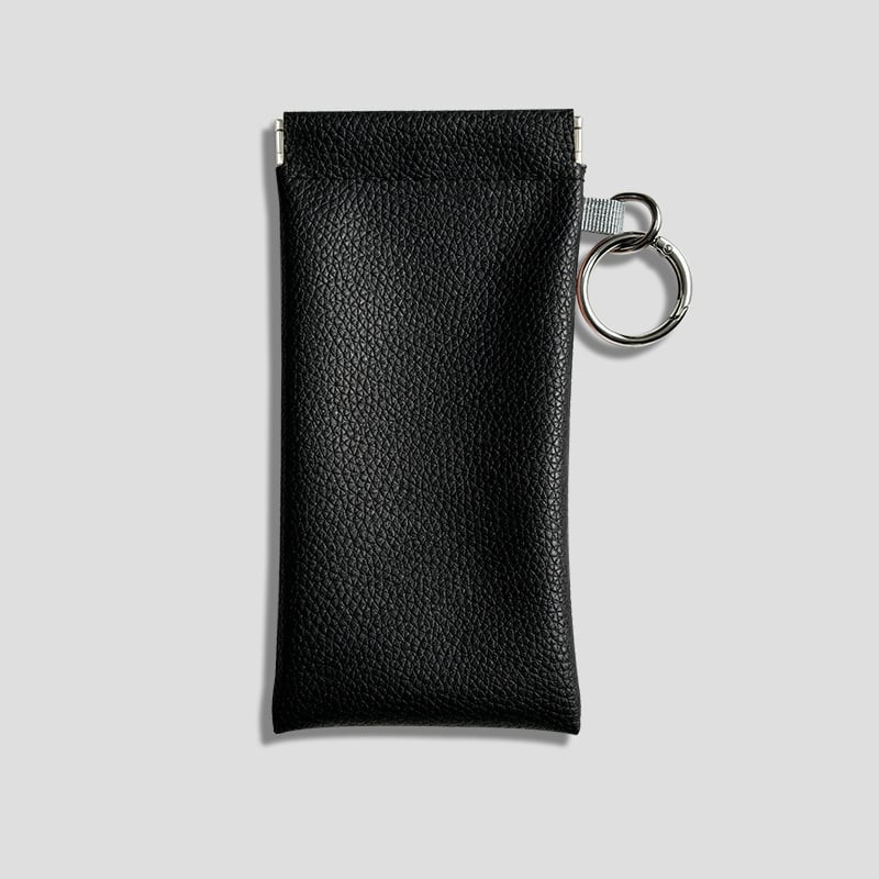 Buy three get one free🎒Minimalist PU Leather Eyeglass Pouch with Key Ring - Spring-Open Portable Glasses Case ✨