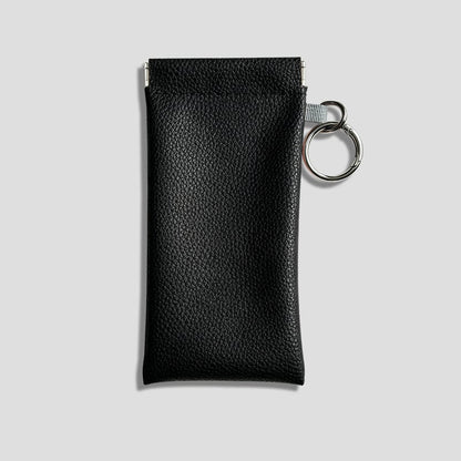 Buy three get one free🎒Minimalist PU Leather Eyeglass Pouch with Key Ring - Spring-Open Portable Glasses Case ✨