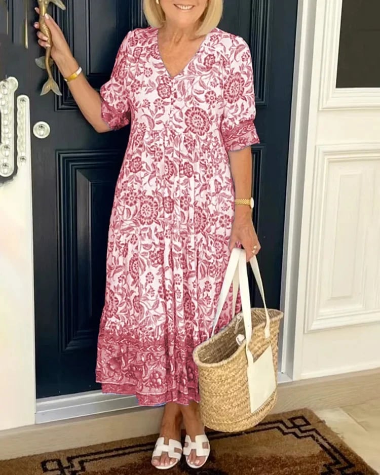 💖Early Mother's Day Sale - 48% OFF🎁V-neck Bohemian Dress(Buy 2 Free shipping)