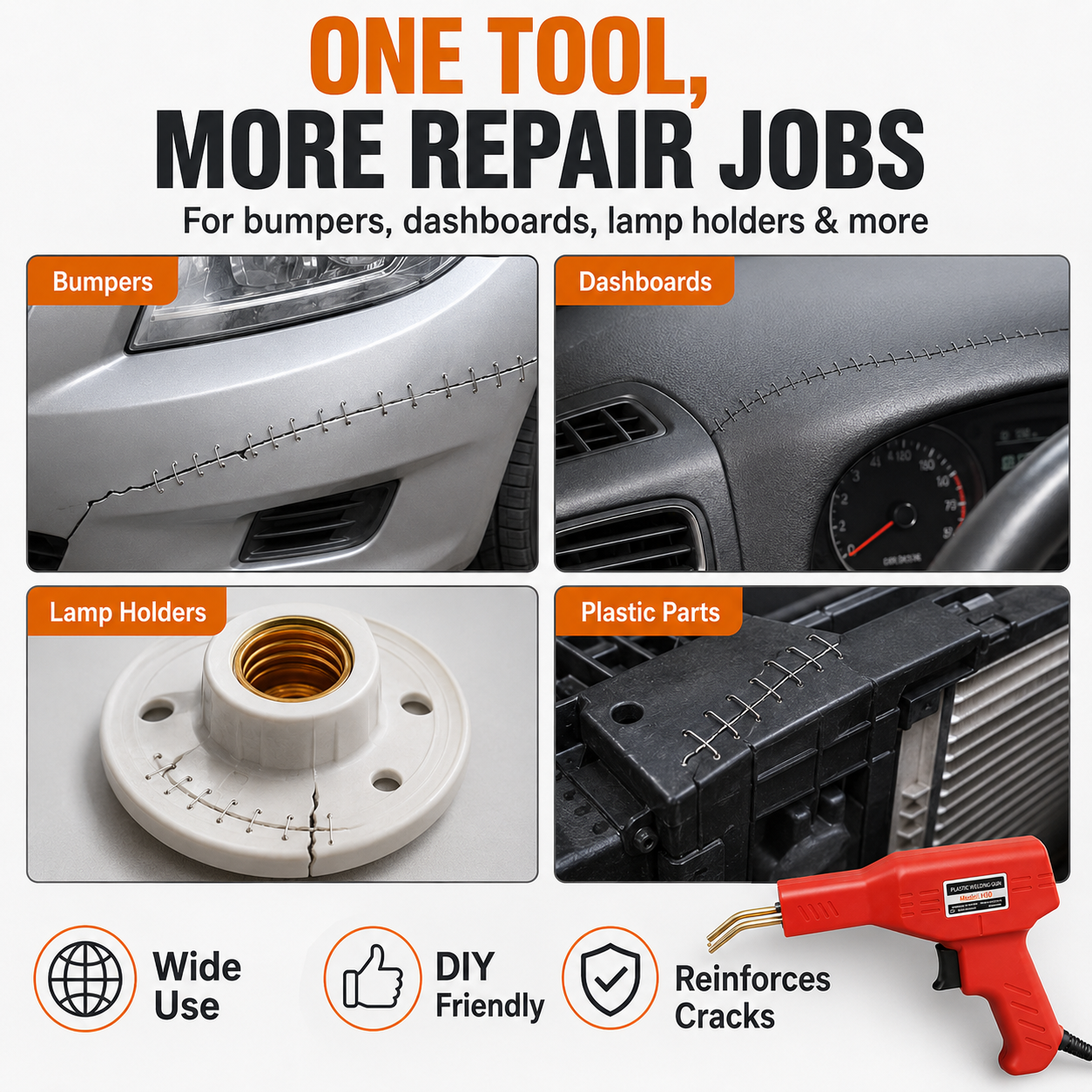 🔧 Handheld Car Plastic Welding Repair Tool (200 Staples Included)