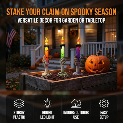 Halloween Vivid Resin Skeleton Hand Finger Candle Holders