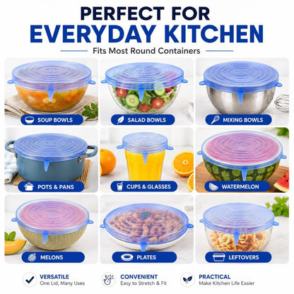 🥗6 Pack Silicone Stretch Lids