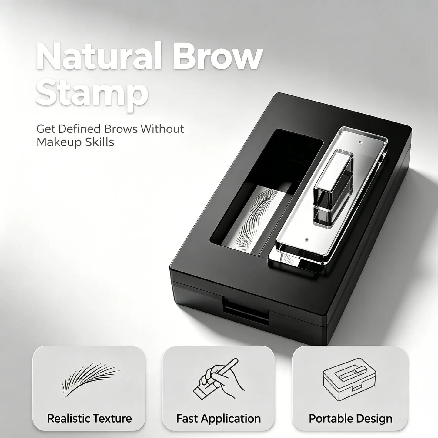 ✨ Reusable Hair-Stroke Eyebrow Stamp – Natural Waterproof Brows in Seconds