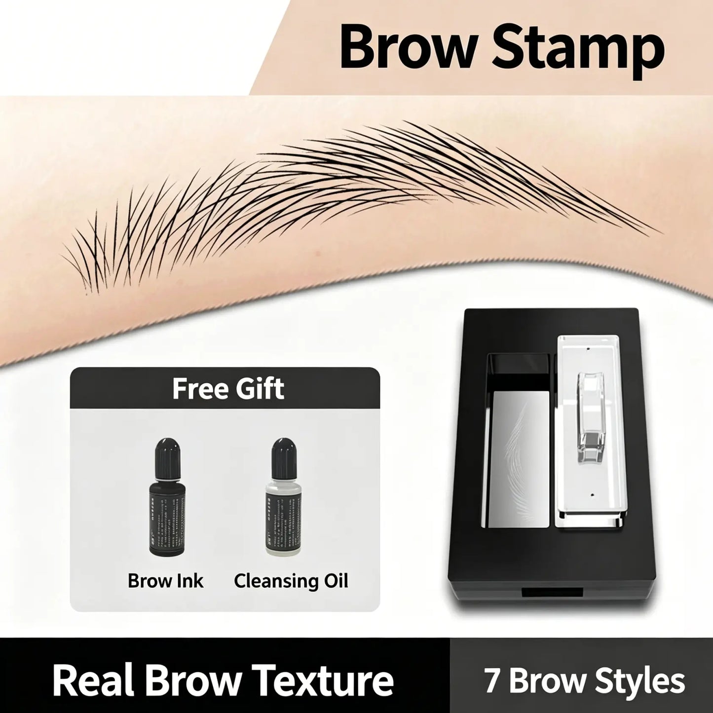 ✨ Reusable Hair-Stroke Eyebrow Stamp – Natural Waterproof Brows in Seconds