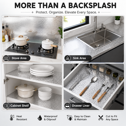 Self-Adhesive Aluminum Foil Kitchen Backsplash Wallpaper