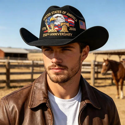 🇺🇸 Patriotic Cowboy Hat – Classic Western Style 🤠