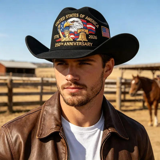 🇺🇸 Patriotic Cowboy Hat – Classic Western Style 🤠