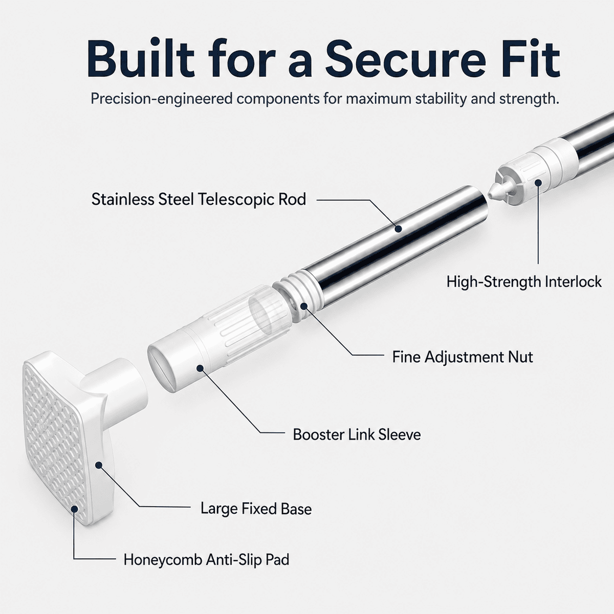 🏠 Drill-Free Adjustable Tension Rod – Instant Storage, Zero Wall Damage