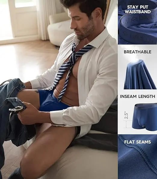 ⚡Hot Sales 49% OFF🔥Men's Dual Pouch Micro Modal Trunks - 4-Pack Basic 2.5in Spandex Natural Fabric Menswear