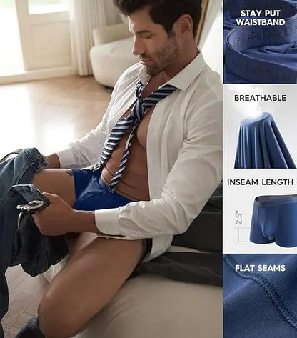 ⚡Hot Sales 49% OFF🔥Men's Dual Pouch Micro Modal Trunks - 4-Pack Basic 2.5in Spandex Natural Fabric Menswear