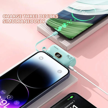 🔋No More Extra Cables! 5000mAh Mini Capsule 22.5W Fast Power Bank