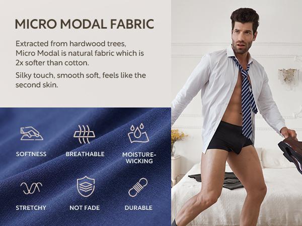 ⚡Hot Sales 49% OFF🔥Men's Dual Pouch Micro Modal Trunks - 4-Pack Basic 2.5in Spandex Natural Fabric Menswear