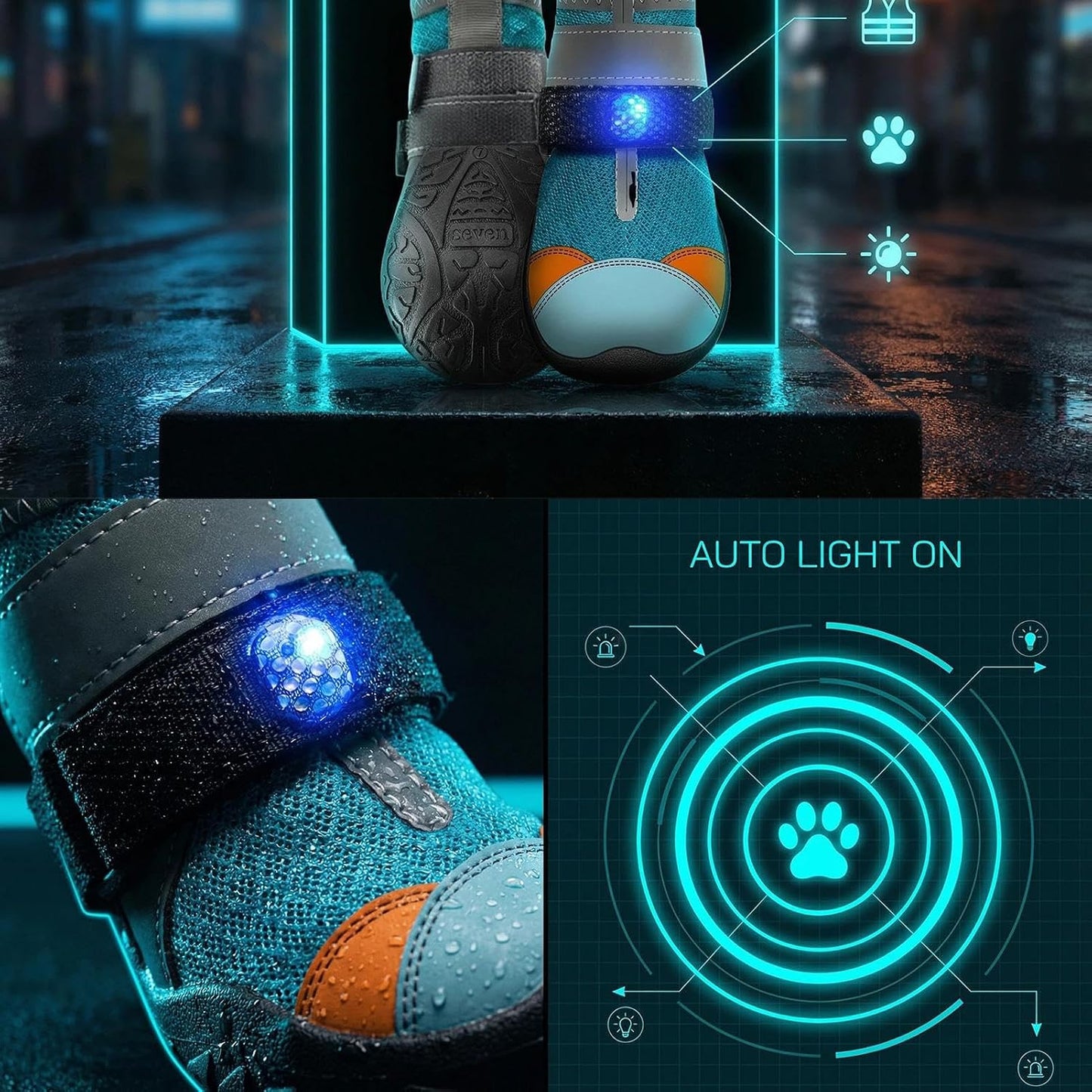 🐾✨LED Motion Activated Light Up Pet Boots