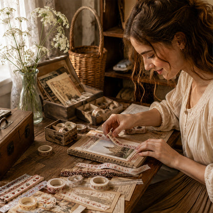 ✂️ Vintage Long-Strip Sticker Pack-Add a soft, timeless touch to your journals & gifts! 📓