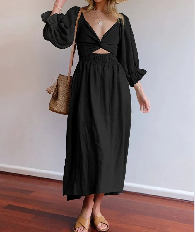 💖Early Mother's Day Sale - 48% OFF🎁French Ruffled Lantern Sleeves Multi-wear Dress