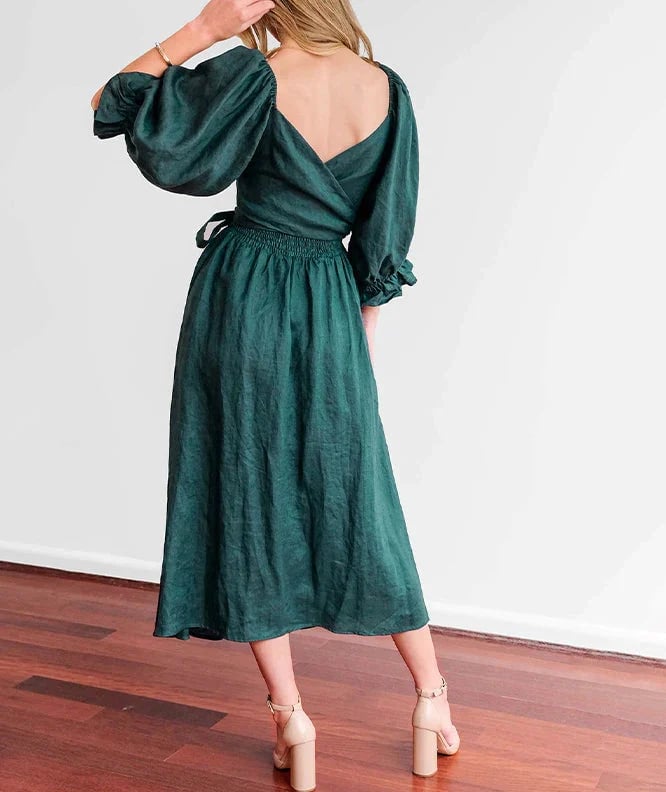 💖Early Mother's Day Sale - 48% OFF🎁French Ruffled Lantern Sleeves Multi-wear Dress