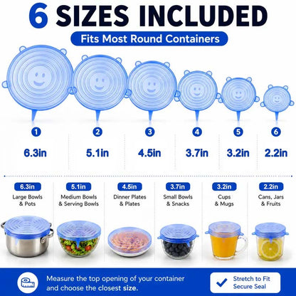 🥗6 Pack Silicone Stretch Lids