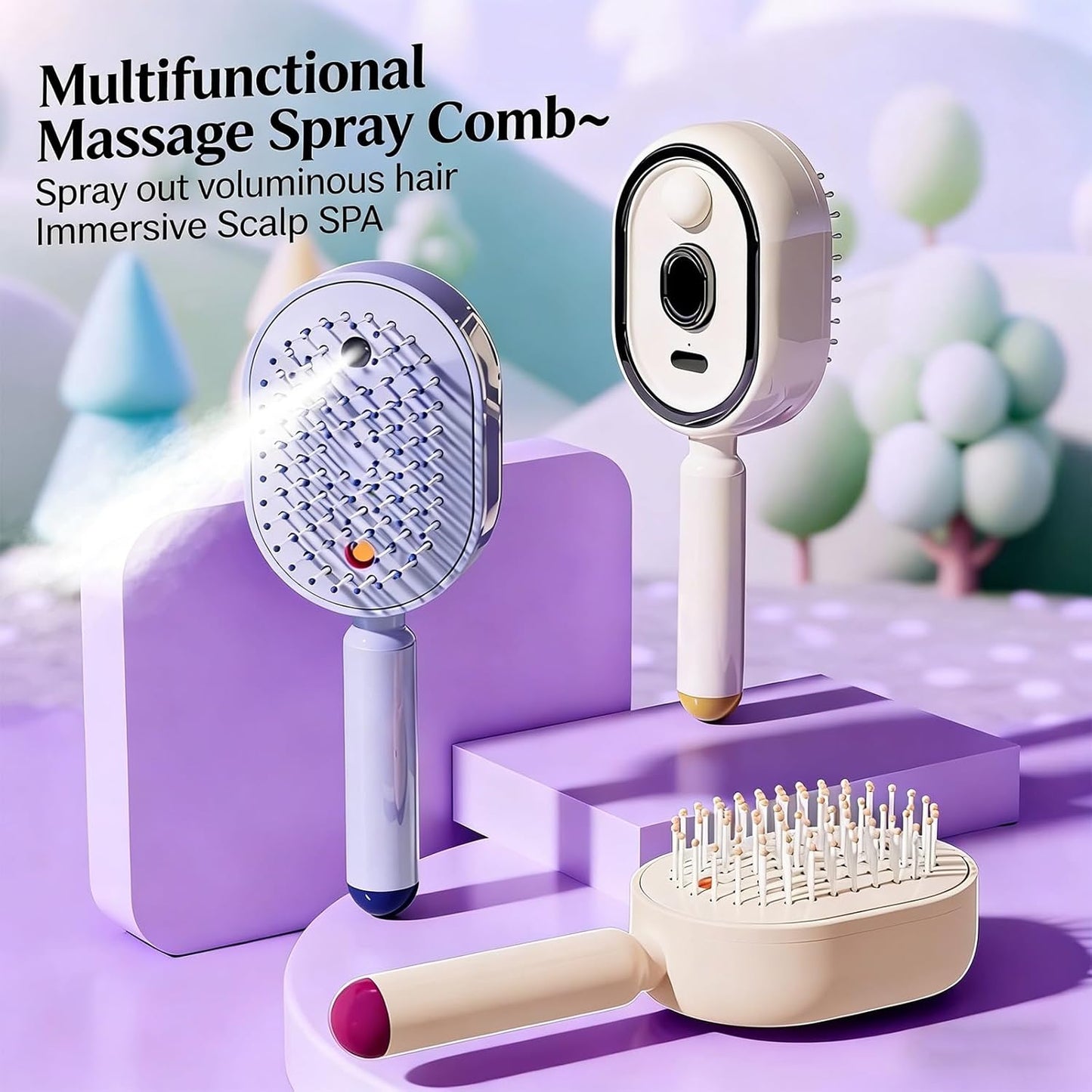 ✨ 3-in-1 Electric Spray Massage & Self-Cleaning Brush