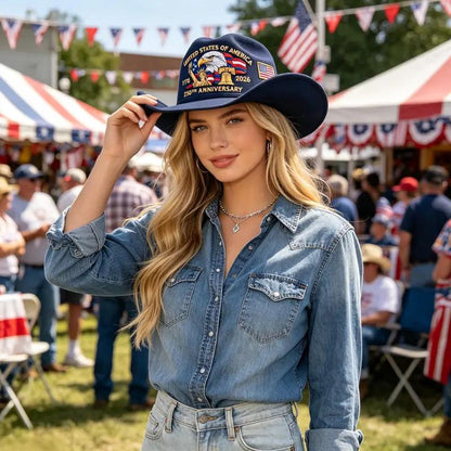 🇺🇸 Patriotic Cowboy Hat – Classic Western Style 🤠