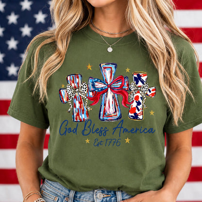 Vintage Washed "God Bless America" Faith & Freedom Tee