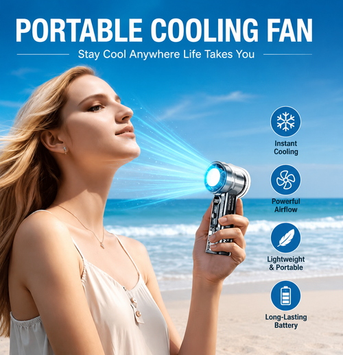 ❄️Bladeless Portable Cooling Fan – 100+ Speeds, Digital Display 🌀