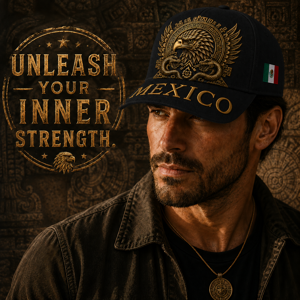 Mexico Aztec Eagle 3D Cap🧢